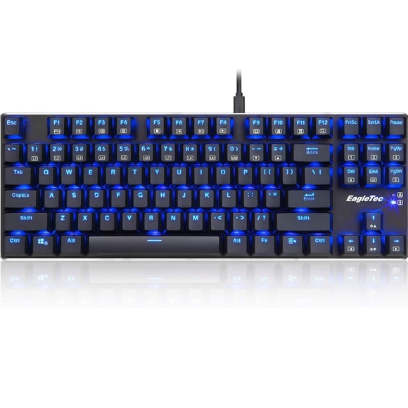 EagleTec LED Blue Blacklit Mechanical Gaming Keyboard - Picture 2 of 11